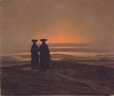 Caspar David Friedrich Two Men at Twilight (mk10) France oil painting art